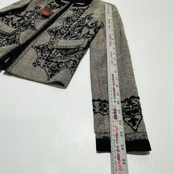 ETRO Women 42 US 6 Milano Jacket Blazer Brown Black Tweed Embroidered NWT $2690 - Picture 10 of 13